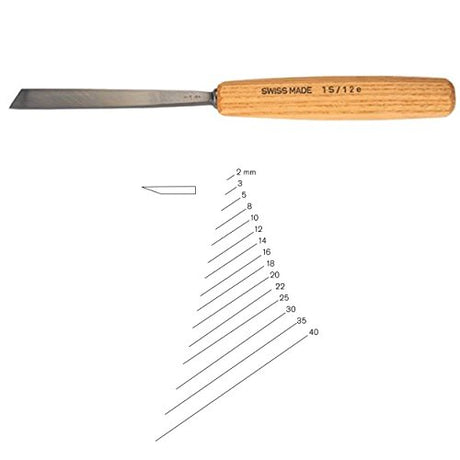 PFEIL "Swiss Made" 2mm # 1 Sweep Skew-Cut Chisel - Single Bevel - WoodArtSupply