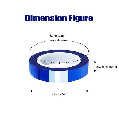 MEBMIK 2 Rolls 10mm x16m(52FT) Blue Heat Tape High Temperature Heat Resistant Tape Heat Transfer Tape for Heat Sublimation Press Vinyl,No Residue - WoodArtSupply