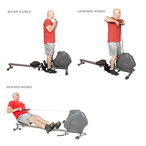 Sunny Health & Fitness Multifunction Premium Magnetic Indoor Rowing Machine - SF-RW5941 - WoodArtSupply