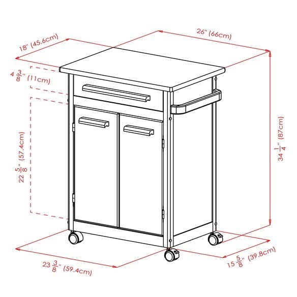 Winsome Wood Kitchen Cart, Natural, Single Drawer (82027) - WoodArtSupply