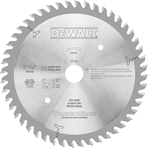 DEWALT Tracksaw Blade, Ultra Fine Finishing, 48-Tooth, 6-1/2-Inch (DW5258), Silver DEWALT