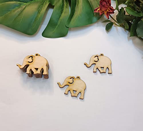 30pcs of Elephant Shape Wood Earrings Blanks,DIY Unfinished Laser Cut Natural Wood Earrings Blanks Wood Jewelry (2'') - WoodArtSupply