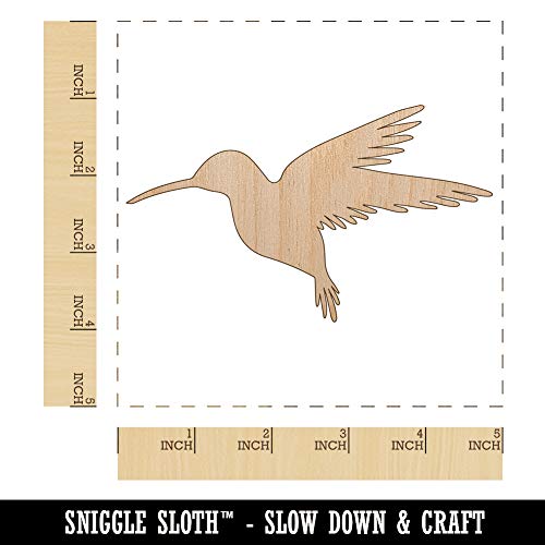 Hummingbird Silhouette Unfinished Wood Shape Piece Cutout for DIY Craft Projects - 1/8 Inch Thick - 4.70 Inch Size