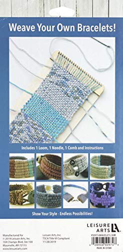 Leisure Arts Loom Bracelet Weaving, Bracelet Maker, Weaving Loom, Bead Loom, Bracelet Making Kit String, Weaving Kit, Beading Loom, Friendship - WoodArtSupply