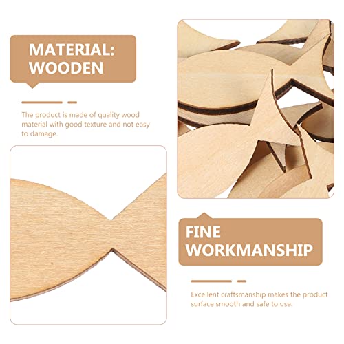 COHEALI 100pcs Unfinished Wooden Fish Cutout Shapes Blank Wood Animal Slices for DIY Arts Crafts Painting Summer Ocean Sea Theme Party Decorations COHEALI