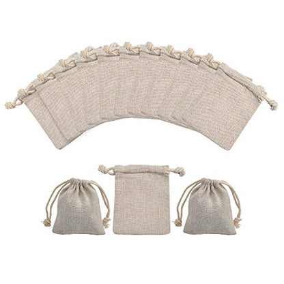 calary 5x6.9 Inch Double Canvas Drawstring Bag Cotton Pouch Gift Sachet Bags Muslin Bag Reusable Tea Bag (25pcs) - WoodArtSupply