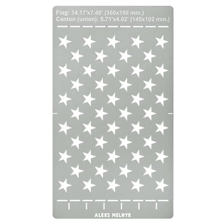 Aleks Melnyk No.429 Metal Stencil, American Flag 50 Star Stencil, Canton, Small Stencil, 1 PC, Template for Wood Burning, Engraving, Crafting, Aleks Melnyk