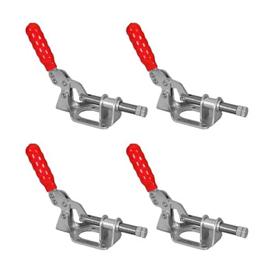 POWERTEC 4PK Toggle Clamp, 300lbs Holding Capacity, 302F Quick Release Push/Pull Clamp for Woodworking Jigs and Fixtures, Pocket Hole Jigs, Welding,