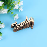 SUPVOX 10pcs Unfinished Family Wood Words Ornaments, Rustic Crafts Wooden Family Letters Alphabet Script for Christmas Tree Crafts Home Wedding DIY SUPVOX