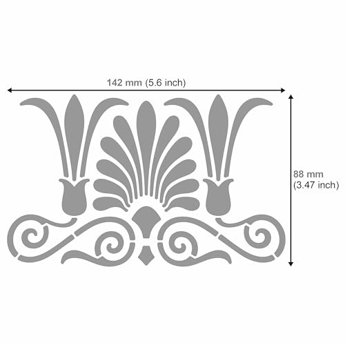 Aleks Melnyk No.335 Metal Stencil, Ancient Greek and Roman Ornament Design, Border, Palmette Motif, Patterns, Small Stencil, 1 PC, Template for Wood - WoodArtSupply