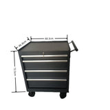 Tool Dorm Storage Cabinet 27Inch Metal Storage Cabinet with 4 Drawer,Rolling Wheel, Cold Rolled Steel, Black Powder Coating, Suitable for Garage, Generic