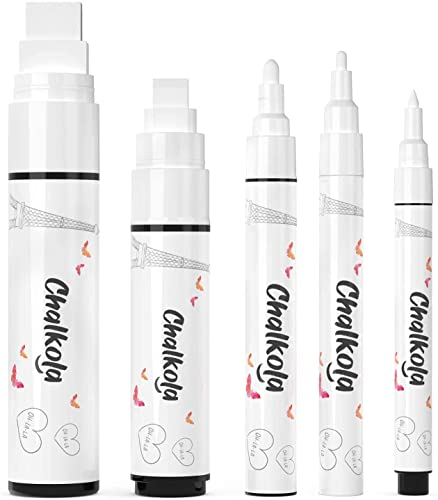 Chalkola Fun Bundle - 2 Jumbo Metallic + 5 White Variety Markers Chalkola