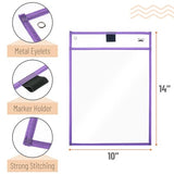 Mr. Pen- Dry Erase Pocket Sleeves, 10 x 14 Inch, 6 Pack, Pastel Colors, Plastic Sleeves, Dry Erase Pockets Reusable Sleeves, Dry Erase Sleeves, Clear Mr. Pen