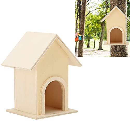 5PCS Wooden Birdhouses, Wooden Bird House for Outdoor Hanging DIY Unfinished Wood Birdhouse DIY Bird Feeder Cagehanging Garden Patio Decorative for Beufee
