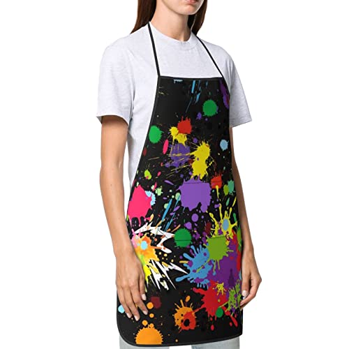 Senheol Colorful Painting Artist Apron, Waterproof Adjustable Aprons with 2 Pockets for Women Men Adults, Gifts for Artists Senheol