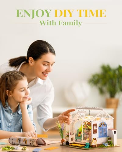 Rowood Wooden Dollhouse DIY Miniature House Kit,Tiny House Kits to Build to Live in,Mayberry Street Craft Model Kits for Adults with LED,Birthday RoWood