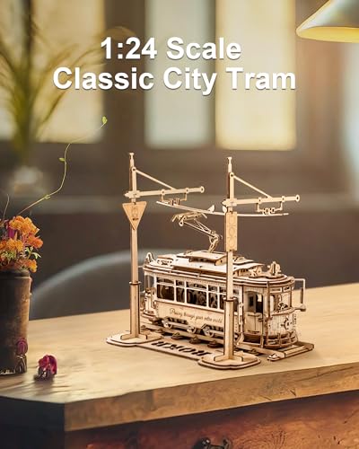 Wowood 3D Wooden Puzzles for Adults, 1:24 Scale Model Car Kits-Classic City Tram, Wooden Models for Adults to Build, Unique Gift for Adults/Teens on - WoodArtSupply