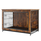 VEVOR Dog Crate Furniture, 38 inch Wooden Dog Crate with Double Doors, Heavy-Duty Dog Cage End Table with Multi-Purpose Removable Tray, Modern Dog VEVOR