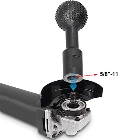 2 Pcs Sphere Rotary Burr with 5/8-11 Threads for 4 1/2 and 5 Inch Angle Grinder, Wood Carving Burrs for Carving Grinding Polishing Engraving AZB