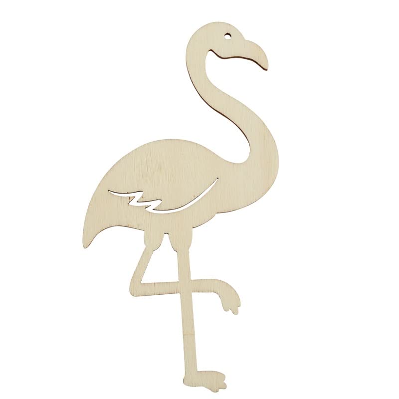Pack of 24 Unfinished Wood Flamingo Cutouts by Factory Direct Craft - Flamingo Blank Wooden DIY Shapes for Scouts, Camps, Vacation Bible School, & Factory Direct Craft