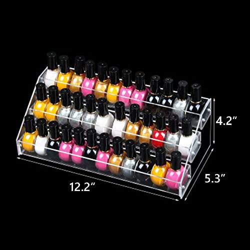 MineSign Nail Polish Holder Organizer Clear Acrylic Nail Polish Tray Fingernail Polish Display case 3 layers Essential Oils Holder Makeup Organizer MineSign
