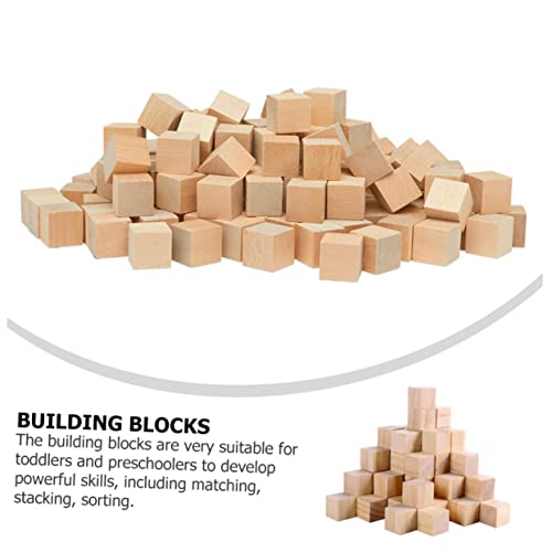Operitacx 50pcs Wooden Cube Unfinished Wooden Blocks Natural Wood Cube Photo Blocks DIY Stacking Toy Blank Puzzle Wood Squares Mini Toy Wood Cubes Operitacx