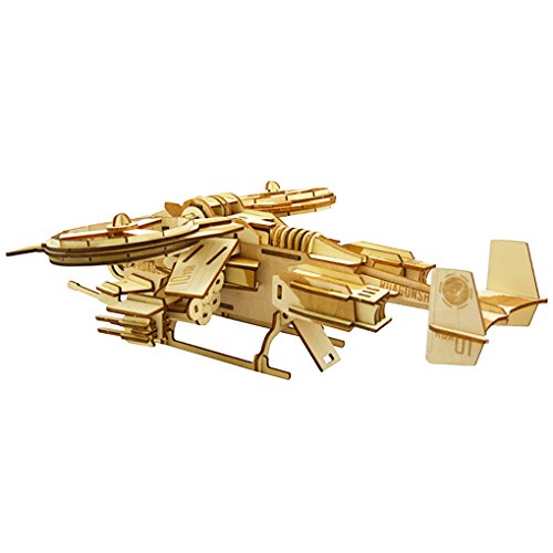 3D Wooden Puzzles Laser Engraving DIY Safe Assembly Constructor Kit Toy for Teens and Adults (Fighter) Wewinn