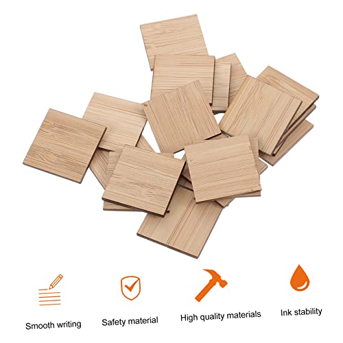 MAGICLULU 25pcs Hand Painted Bamboo Unfinished Triangle Discs Unfinished Wood Board - Slices Wood Rectangles Crafts DIY Wood Squares for Crafts Kids MAGICLULU