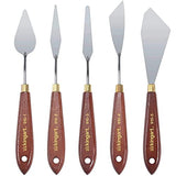KINGART Stainless Steel Artists Palette Knife Set, Painting Mixing Scraper, Set of 5 Unique Shapes KINGART