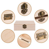 ADXCO 8 Pieces Unfinished Pine Wood Box with Hinged Lid Treasure Boxes with Locking Clasp Treasure Chest Decorate Wooden Boxes for DIY Crafting Gift ADXCO