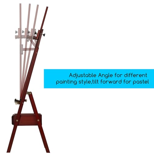 MEEDEN Studio H-Frame Easel with Storage Drawer - Adjustable (60"~75") Forward Tilting Solid Beech Wood Easel Stand for Artists, Students & MEEDEN