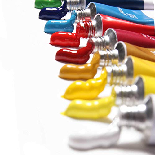 Desk Easel with Acrylic Paints - Table Top Adjustable Wooden Desktop Easel, 12 Tubes, Canvas, Paintbrushes & Palette for Painting, Sketching and ARTISTIK