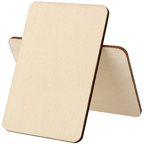 ZEONHAK 120 PCS 1/8 x 2 x 3 Inch Unfinished Wood Rectangles, Blank Natural Poplar Wood, Rectangle Wooden Slices, Wood Tiles for Crafts, DIY ZEONHAK