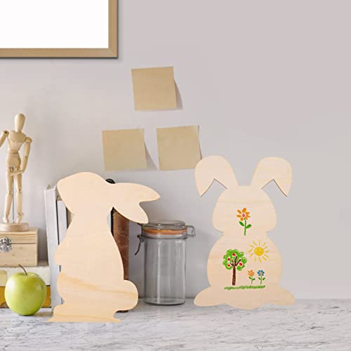 BESTOYARD Easter Bunny 8pcs Easter Wooden Bunny Cutouts Unfinished Wooden Bunny Cutout Easter Rabbit Cutouts for DIY Easter Crafts Easter Spring BESTOYARD