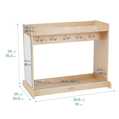 ECR4Kids Streamline Toddler Dress-Up Island, Costume Organizer, Natural, 35.8x20x30 inches - WoodArtSupply