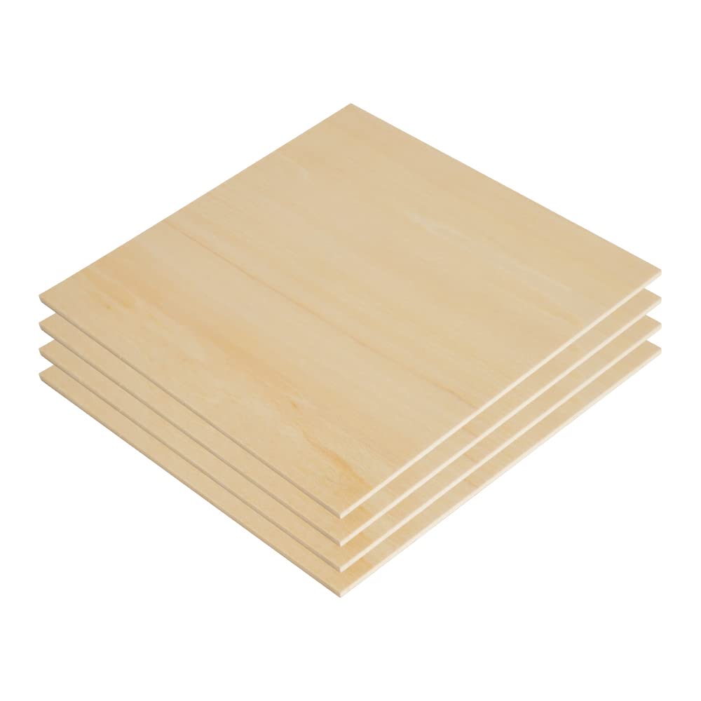 OUYZGIA 10 Pcs 3mm Basswood Plywood Sheets 11.8x11.8x1/8” Unfinished Thin Wood Sheets for Laser Cutting Engraving Craft DIY Painting Modeling