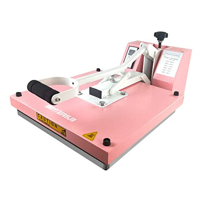 BetterSub Print T-Shirt Machine DIY Digital Industrial Quality Heat Press Machine Clamshell Transfer Sublimation Print Press Machine 15‘’x 15'' Pink - WoodArtSupply