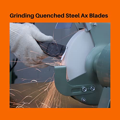 AmaCupid Bench Grinding Wheel 6 inch. for Sharpening Quenched Steel, High Carbon Steel and Other Cutting Tools. White Aluminum Oxide Abrasive. 1/2 AmaCupid