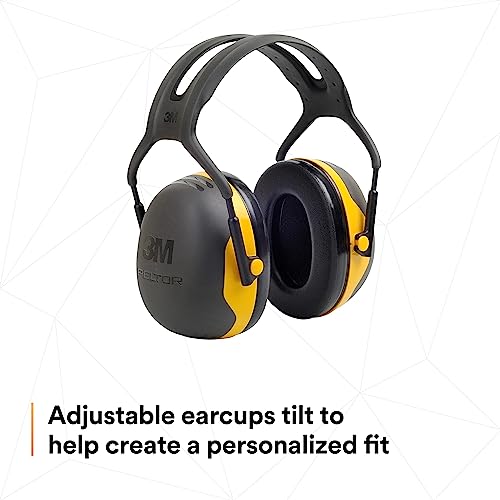 3M Peltor X2A Over-the-Head Ear Muffs, Noise Protection, NRR 24 dB, Construction, Manufacturing, Maintenance, Automotive, Woodworking,Yellow 3M Personal Protective Equipment