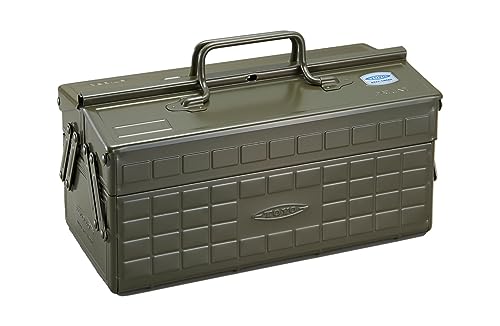 Toyo ST-350MG Steel 2-Tier Tool Box (Military Green) - WoodArtSupply