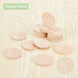 OLYCRAFT 50pcs 1.6 inch Natural Wood Slices 0.2" Unfinished Wooden Circles Blank Natural Wood Circle Round Cutouts Thick Wood Discs Chip for DIY OLYCRAFT