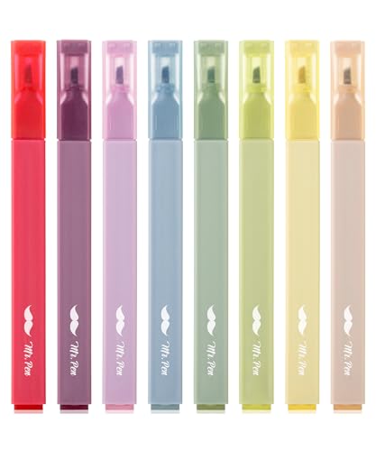 Mr. Pen - Aesthetic Highlighters, 8 Pack, Chisel Tip, Vintage Colors, Bible Highlighters, Highlighters, Cute Highlighters, Bible Markers, Mr. Pen
