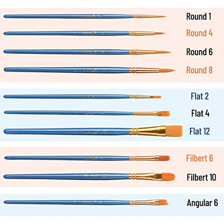 Mr. Pen- Paint Brushes, 10pc, Paint Brushes for Acrylic Painting, Art Brushes, Drawing and Art Supplies, Paint Brush, Acrylic Paint Brushes, Paint Mr. Pen