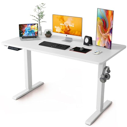 Win Up Time Standing Desk Adjustable Height- 48 x 24 Inches Whole Piece Desktop Stand Up Desk, Electric Standing Desk, Sit to Stand Desk for Home - WoodArtSupply