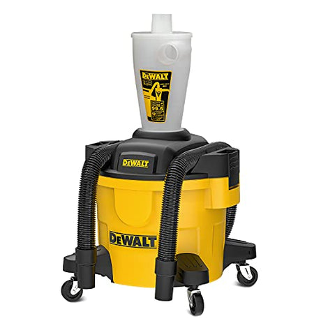 DEWALT Dust Separator with 6 Gallon Poly Tank, 99.5% Efficiency Cyclone Dust Collector, High-Performance Cycle Powder Collector Filter, DXVCS002 , DEWALT