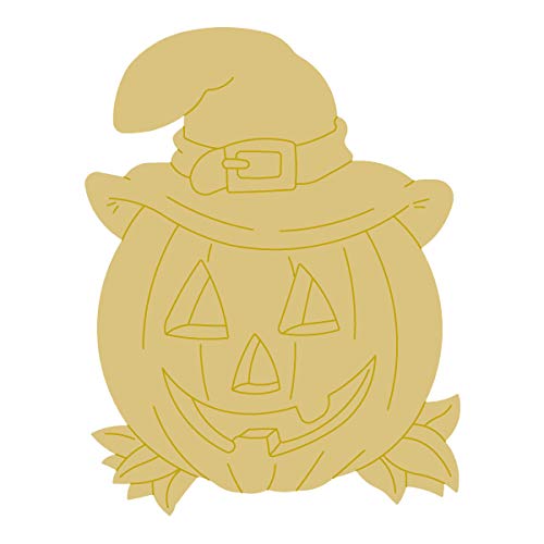 Pumpkin Design by Lines Cutout Unfinished Wood Halloween Coloring Book Door Hanger MDF Shape Canvas Style 10 (6") Diverse Woodworking