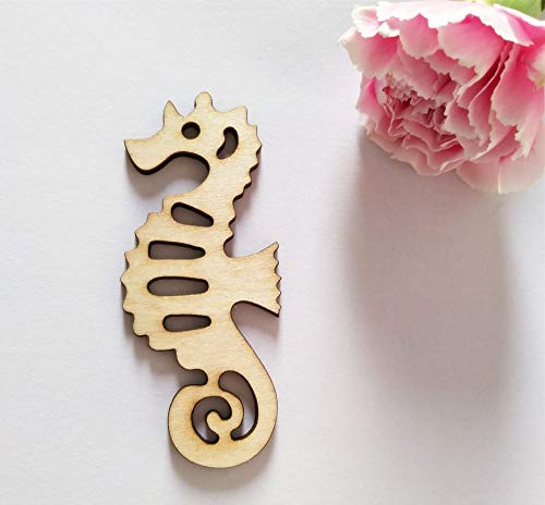 18PCS Mediterranean Style Wood Sea Horse Starfish Dolphin Anchor Helmsman Hanging Decoration, Holiday Party Wedding Supplies (Mixed) RUIXUAN