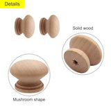 Cangder 20Pcs Wood Dresser Knobs, Unfinished Mushroom Shape Wooden Furniture Cabinet Knobs Single Handle Pulls with Screws (Diameter :1.34 inches, Cangder