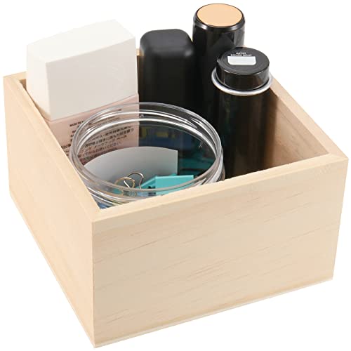 SINJEUN 12 Pack 4" x 4" Rustic Wooden Box Unfinished Small Wooden Box Wood Square Organizer Container for Crafts, Storage, Home Decor, Centerpiece, SINJEUN