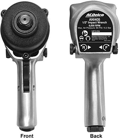 ACDelco ANI405A-NK1 Pneumatic Heavy Duty Twin Hammer ½” 5-Speed Impact Wrench & 3/8” Ratchet Wrench Combo Tool Kit - WoodArtSupply